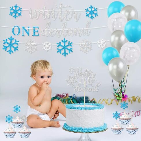 زينة عيد ميلاد شتوية في Onederland ، رقاقات الثلج في عيد الميلاد الأول للشتاء من أجل لوازم حفلات عيد الميلاد الأولى من Frozen للاستحمام, زهري in Kuwait