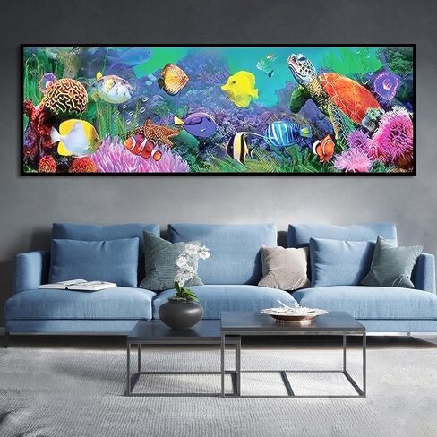 BOHADIY 5D Diamond Painting Kits for Adults Beginners, Large Underwater World Diamond Art Kits,DIY Full Round Drill Coral Reef Sea Life Themed Gem Art, Art Painting Home Wall Decor 27.5 X 15.7inch in Saudi Arabia