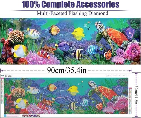 BOHADIY 5D Diamond Painting Kits for Adults Beginners, Large Underwater World Diamond Art Kits,DIY Full Round Drill Coral Reef Sea Life Themed Gem Art, Art Painting Home Wall Decor 27.5 X 15.7inch in Saudi Arabia