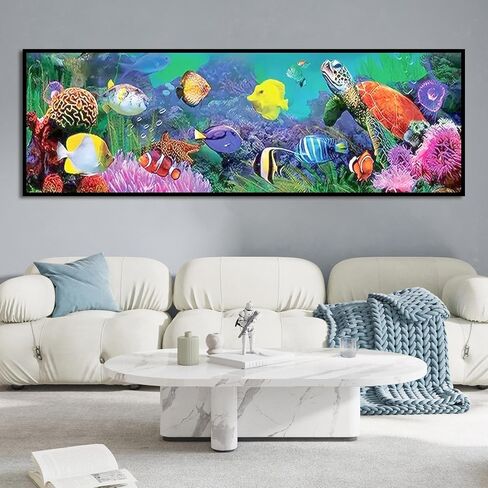 BOHADIY 5D Diamond Painting Kits for Adults Beginners, Large Underwater World Diamond Art Kits,DIY Full Round Drill Coral Reef Sea Life Themed Gem Art, Art Painting Home Wall Decor 27.5 X 15.7inch in Saudi Arabia