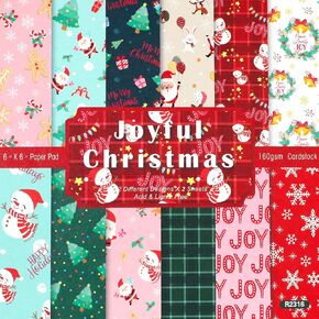PUIKSXER 6" Christmas Journal Kit, Pattern Scrapbook Paper, 24 Sheets of Vintage Single-Sided Decorative Craft Paper Journaling Embellishments Supplies for DIY Planners Art Collage Album in Kuwait