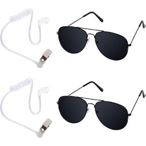 Playing Cosplay Toy Black Sunglasses with Earpiece Earplugs Ring Bearer for Halloween Costume in Kuwait