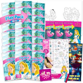 Disney Alice in Wonderland Birthday Party Favors Set - Bundle with 24 Alice in Wonderland Play Packs | Mini Coloring Books, Stickers, and More for Goodie Bags (Alice in Wonderland Party Supplies) in Saudi Arabia