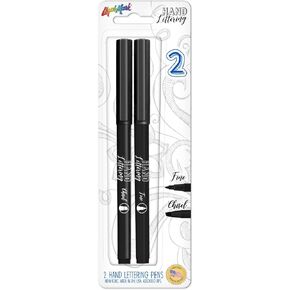 LIQUI-MARK 2pk Hand Lettering Pens - Black Ink - Fine and Chisel Tip - Perfect for Calligraphy in Kuwait