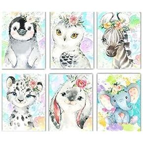 طلاء ICECHEN بالأرقام للأطفال الذين تتراوح أعمارهم بين 8 و12 عامًا، الطلاء حسب الرقم للأطفال المبتدئين، لوحة زيتية لحيوانات كرتونية ذاتية الصنع لديكور جدار المنزل in Kuwait