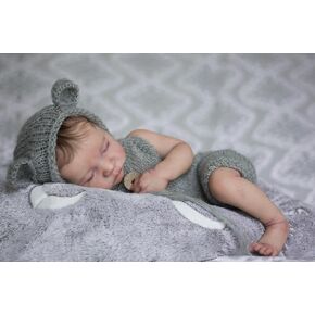 RXDOLL Sleeping Reborn Baby Dolls واقعية دمية حديثي الولادة الحياة الحقيقية دمية بوي 19 بوصة نابض بالحياة الفينيل سيليكون كامل الجسم عيون الطفل مغلقة لينة المرجحة ألعاب الأطفال