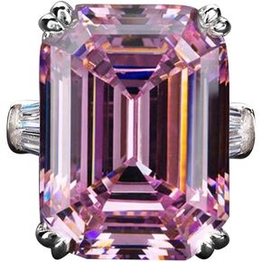 Fashion Zircon Ring 925 Sterling Silver CZ Ring Princess Cut Square Simulated Diamond Ring Engagement Wedding Ring Promise Ring for Women ST.245