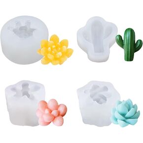 Woohome 9 PCS Succulent Silicone Mould, Cactus Flower Resin Casting Moulds Epoxy Resin Plants Mould for Making Cake, Chocolate, Handmade Candle, Fondant, Epoxy Resin, Polymer Clay in Kuwait