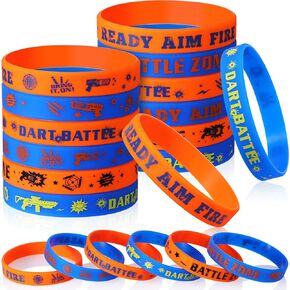 36 Pieces Dart Battle Party Favor, Dart Gun Themed Party Silicone Rubber Bracelet Wristbands Ideal for Dart Battle Birthday Party Supplies in Kuwait