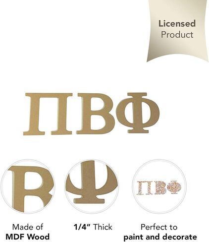 مجموعة حروف خشبية غير مكتملة من Pi Beta Phi مقاس 7.5 بوصة in Saudi Arabia