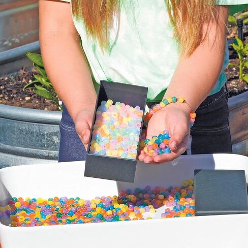 Steve Spangler Science UV Color Changing Beads, Set of Approx. 250-Colors Included: Red, Purple, Yellow, Orange- Experiments for Kids, Educational Toys in Kuwait