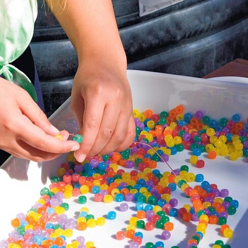 Steve Spangler Science UV Color Changing Beads, Set of Approx. 250-Colors Included: Red, Purple, Yellow, Orange- Experiments for Kids, Educational Toys in Kuwait