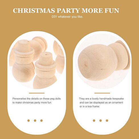 Amosfun 20 Pcs Snowman Wooden Unfinished Doll DIY Crafts Wooden Peg Doll Home Decoration Ornament in Saudi Arabia