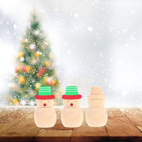 Amosfun 20 Pcs Snowman Wooden Unfinished Doll DIY Crafts Wooden Peg Doll Home Decoration Ornament in Saudi Arabia