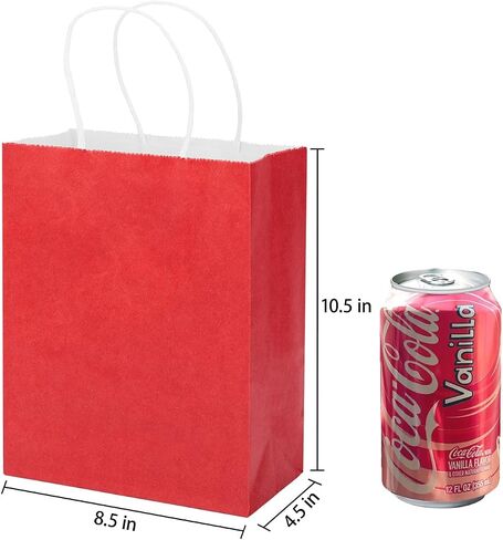 100 عبوة حمراء مقاس 10.5 × 8.5 × 4.5 بوصة من أكياس الهدايا، وأكياس ورقية بمقابض، وأكياس ورقية، وحقيبة هدايا عيد الميلاد، وأكياس هدايا كبيرة، وحقائب غداء ورقية، وحقائب للحفلات، وأكياس هدايا متوسطة الحجم، وأكياس ورق التغليف، وأكياس الهدايا الجيدة in Kuwait