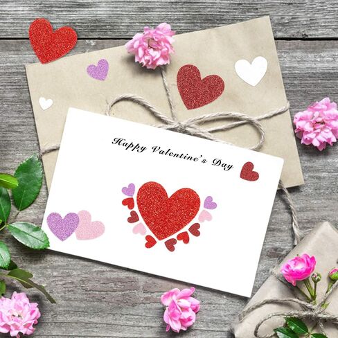 WATINC 700Pcs Valentine's Day Glitter Heart Foam Sticker Decor, Different Size Heart Foam Sticker Birthday Gift Express Love for Kids Your Sweetheart, Happy Valentine Anniversary Party Decoration in Saudi Arabia