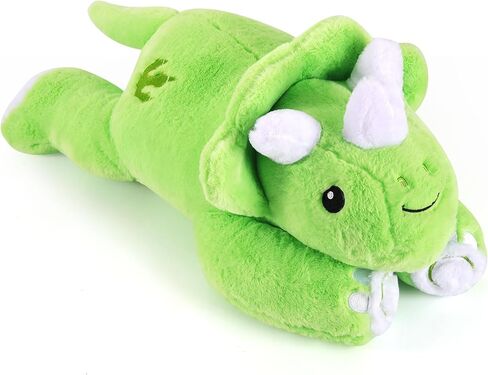 ezlopecon 21 بوصة لطيف ديناصور حيوان محشو مرجح، 3.5 جنيه لطيف المرجحة أفخم وسادة الراحة ترايسيراتوبس عناق وسادة سوبر لينة ديكور المنزل أفضل الهدايا للأطفال الأولاد الفتيات in Kuwait