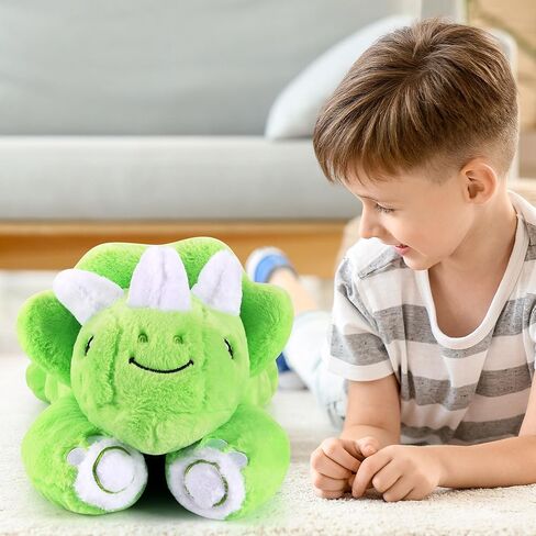 ezlopecon 21 بوصة لطيف ديناصور حيوان محشو مرجح، 3.5 جنيه لطيف المرجحة أفخم وسادة الراحة ترايسيراتوبس عناق وسادة سوبر لينة ديكور المنزل أفضل الهدايا للأطفال الأولاد الفتيات in Kuwait