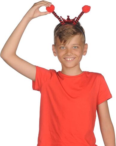 عصابة رأس هوائي بتصميم خنفساء من فانكريدبل | إكسسوار رأس خنفساء حمراء | إكسسوارات زي على شكل فراشة الدعسوقة | هدايا حفلات الهالوين التنكرية للنساء والرجال والأطفال in Kuwait