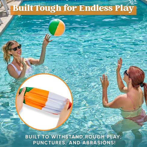JOYIN 12 Packs 16" Inflatable Beach Balls, Large Rainbow Beach Balls Bulk for Pool Parties, Kids and Adults Summer Pool Party Toys, Beach Toys, Party Favors(16'') in Saudi Arabia