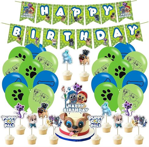 Puppy Dog Birthday Party Decorations for Puppy Dog Pals Including Banners Latex Balloons Aluminum Foil Balloons for Birthday Party Decorations for Children and Adults in Kuwait
