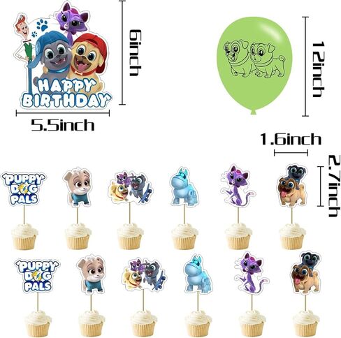 Puppy Dog Birthday Party Decorations for Puppy Dog Pals Including Banners Latex Balloons Aluminum Foil Balloons for Birthday Party Decorations for Children and Adults in Kuwait