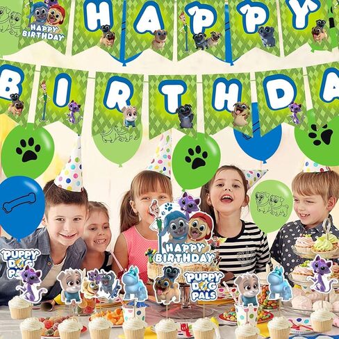 Puppy Dog Birthday Party Decorations for Puppy Dog Pals Including Banners Latex Balloons Aluminum Foil Balloons for Birthday Party Decorations for Children and Adults in Kuwait