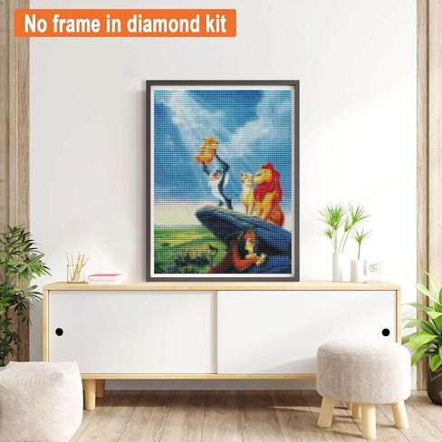 PALODIO DIY 5D الماس اللوحة الأسد حسب عدد مجموعات، الكريستال حجر الراين الماس التطريز لوحات صور الفنون الحرفية لديكور جدار المنزل (12 × 16 بوصة) in Kuwait