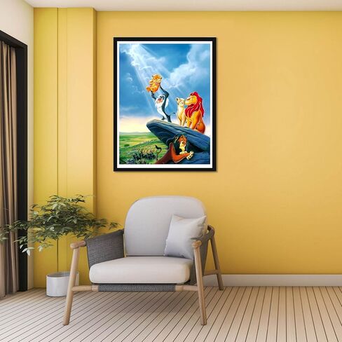 PALODIO DIY 5D الماس اللوحة الأسد حسب عدد مجموعات، الكريستال حجر الراين الماس التطريز لوحات صور الفنون الحرفية لديكور جدار المنزل (12 × 16 بوصة) in Kuwait