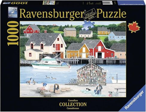 Ravensburger Fisherman's Cove Canadian Collection Canadienne 1000 Piece Jigsaw Puzzle for Adults – Every piece is unique, Softclick technology Means Pieces Fit Together Perfectly in Saudi Arabia