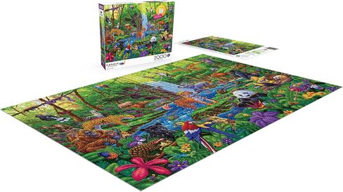 Buffalo Games - Jungle Jumble - 2000 Piece Jigsaw Puzzle for Adults Challenging Puzzle Perfect for Game Nights - 2000 Piece Finished Size is 38.50 x 26.50 in Saudi Arabia