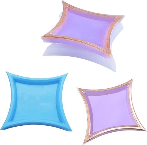 هونباي 2 قطع سيليكون كوستر قوالب غير منتظمة الراتنج كوستر قوالب المجوهرات لوحة تخزين طبق صب قالب لصنع المجوهرات in Kuwait