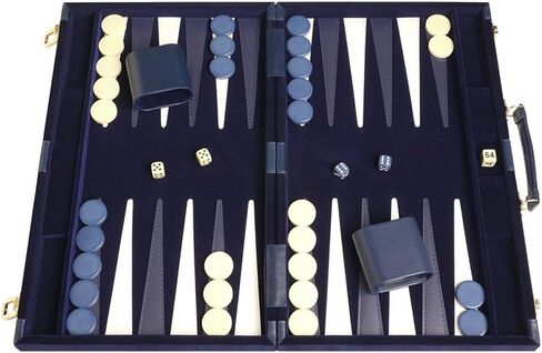 Deluxe Backgammon Set - Board Game (Blue - 18"x12") in Saudi Arabia