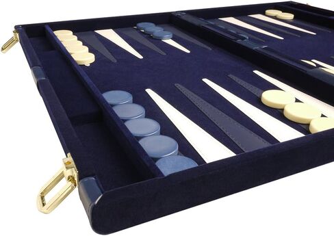 Deluxe Backgammon Set - Board Game (Blue - 18"x12") in Saudi Arabia