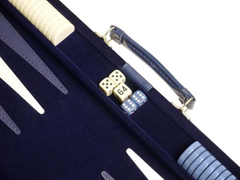 Deluxe Backgammon Set - Board Game (Blue - 18"x12") in Saudi Arabia