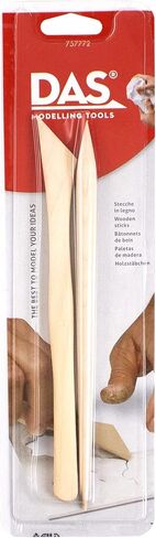 DAS Modelling Tools - 2 Piece Clay Modeling Tools Set - Beginner Clay Tools for All Artists - Versatile Wooden Tools for Shaping and Carving - Wooden Tools Ideal for Clay Projects in Kuwait