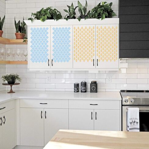 12 Pack Geometric Stencils 12 Inches Reusable Art Templates Plastic Painting Stencils for Walls Floors Canvas Wood Furniture in Kuwait