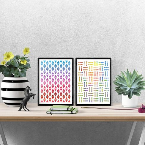 12 Pack Geometric Stencils 12 Inches Reusable Art Templates Plastic Painting Stencils for Walls Floors Canvas Wood Furniture in Kuwait