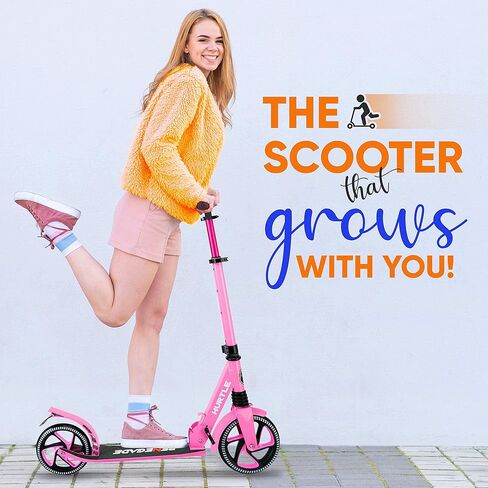 Scooter – Scooter for Teenager – Kick Scooter – 2 Wheel Scooter with Adjustable T-Bar Handlebar – Folding Adult Kick Scooter with Alloy Anti-Slip Deck – Scooter with 8" Smooth Gliding Wheels by Hurtle in Kuwait