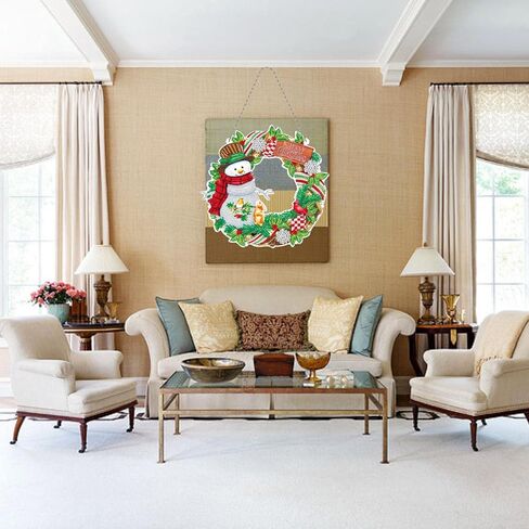 LYENYI DIY 5D عيد الميلاد ثلج إكليل الماس مجموعات الطلاء المعلقة جدار الفن علامة خاصة على شكل كريستال الزهور الطيور الماس الفن نافذة المعلقات المنزل حديقة جدار الباب شنقا مجموعات الماس in Kuwait