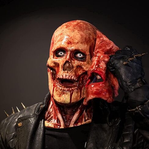 Lanckeli Halloween Skull Mask, Creepy Biochemical Mask, Latex Skeleton Mask, Scary Masks for Adults Costume Party. in Kuwait