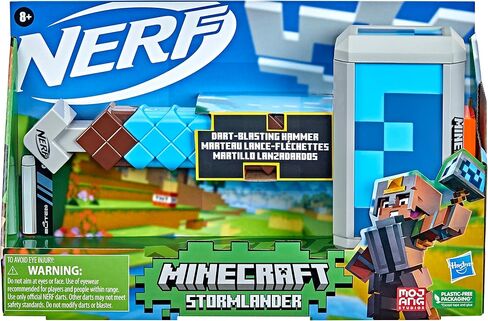 NERF Minecraft Stormlander Dart-Blasting Hammer, Fires 3 Darts, Includes 3 Elite Darts, Pull-Back Priming Handle Multicolor 5010993948758 in Saudi Arabia