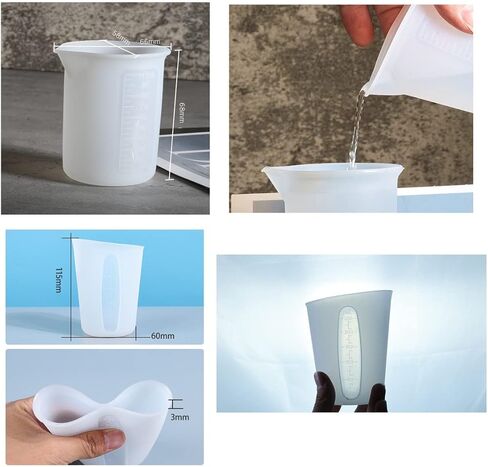 Resin Kit Mixing Tool Set, Includes Large Silicone Mat(11.8"x15.7"),250 ml & 100ml Silicone Measure Cups,Resin Mixer Paddles Stir Sticks,Perfect for Epoxy Resin Mixing,Molds,Jewelry Making-Purple in Kuwait