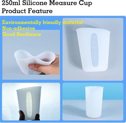 Resin Kit Mixing Tool Set, Includes Large Silicone Mat(11.8"x15.7"),250 ml & 100ml Silicone Measure Cups,Resin Mixer Paddles Stir Sticks,Perfect for Epoxy Resin Mixing,Molds,Jewelry Making-Purple in Kuwait