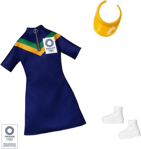 Barbie Clothes: Outfit Inspired by Olympic Games Tokyo 2020 Doll, Dress with Visor and Sneakers, Gift for 3 to 8 Year Olds in Saudi Arabia