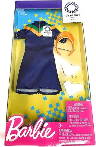 Barbie Clothes: Outfit Inspired by Olympic Games Tokyo 2020 Doll, Dress with Visor and Sneakers, Gift for 3 to 8 Year Olds in Saudi Arabia