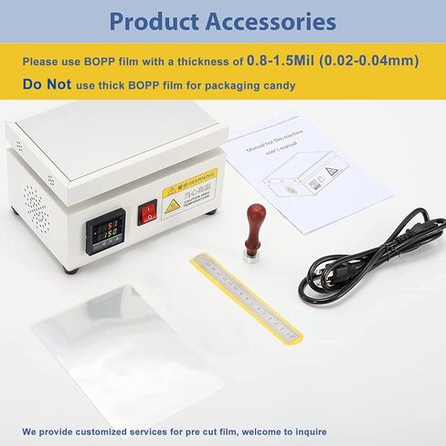 آلة تغليف السيلوفان من مونشان، آلة ختم التسخين، آلة تغليف السيلوفان اليدوية، صندوق البوكر لمستحضرات التجميل والعطور المكتبية (4.7 × 7.9 بوصة) in Kuwait