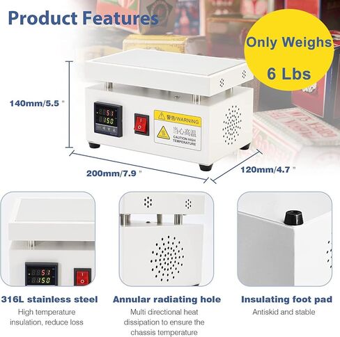 آلة تغليف السيلوفان من مونشان، آلة ختم التسخين، آلة تغليف السيلوفان اليدوية، صندوق البوكر لمستحضرات التجميل والعطور المكتبية (4.7 × 7.9 بوصة) in Kuwait