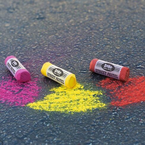SoHo Urban Artist Jumbo Sidewalk Chalk Pastels, Street Soft for Pavement, Sidewalks, Concrete, or Brick, Oil Pastels with Rich Pigment, Smooth, Durable, 20 Unique Assorted Colors, Pack of 1 in Kuwait