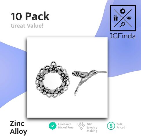 10 مجموعات فضية لهجة سوار تبديل المشابك ، الطائر الطنان والزهور - فايدينجس، الحرف اليدوية، صناعة المجوهرات in Kuwait